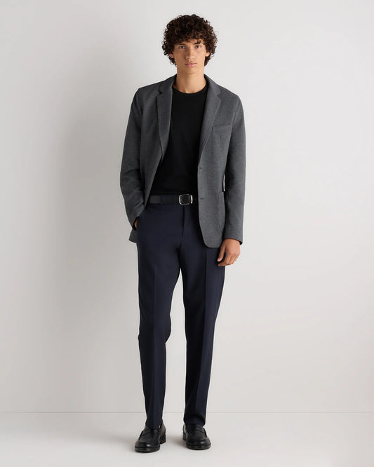 Cotton Pique Knit Blazer - XS / Heather Charcoal