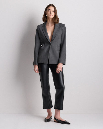 Ultra-Stretch Ponte Single-Breasted Blazer - XS / Espresso