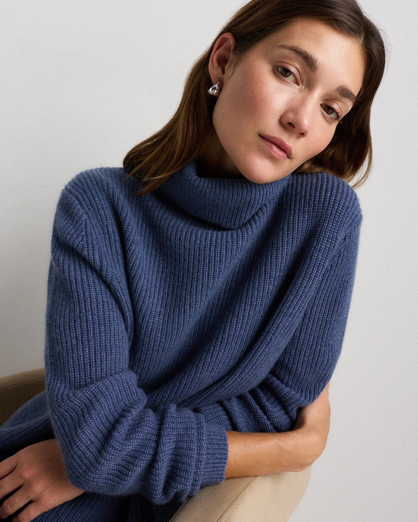Mongolian Cashmere Fisherman Turtleneck Sweater - XS / Black