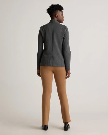 Ultra-Stretch Ponte Stand Collar Blazer - XS / Navy