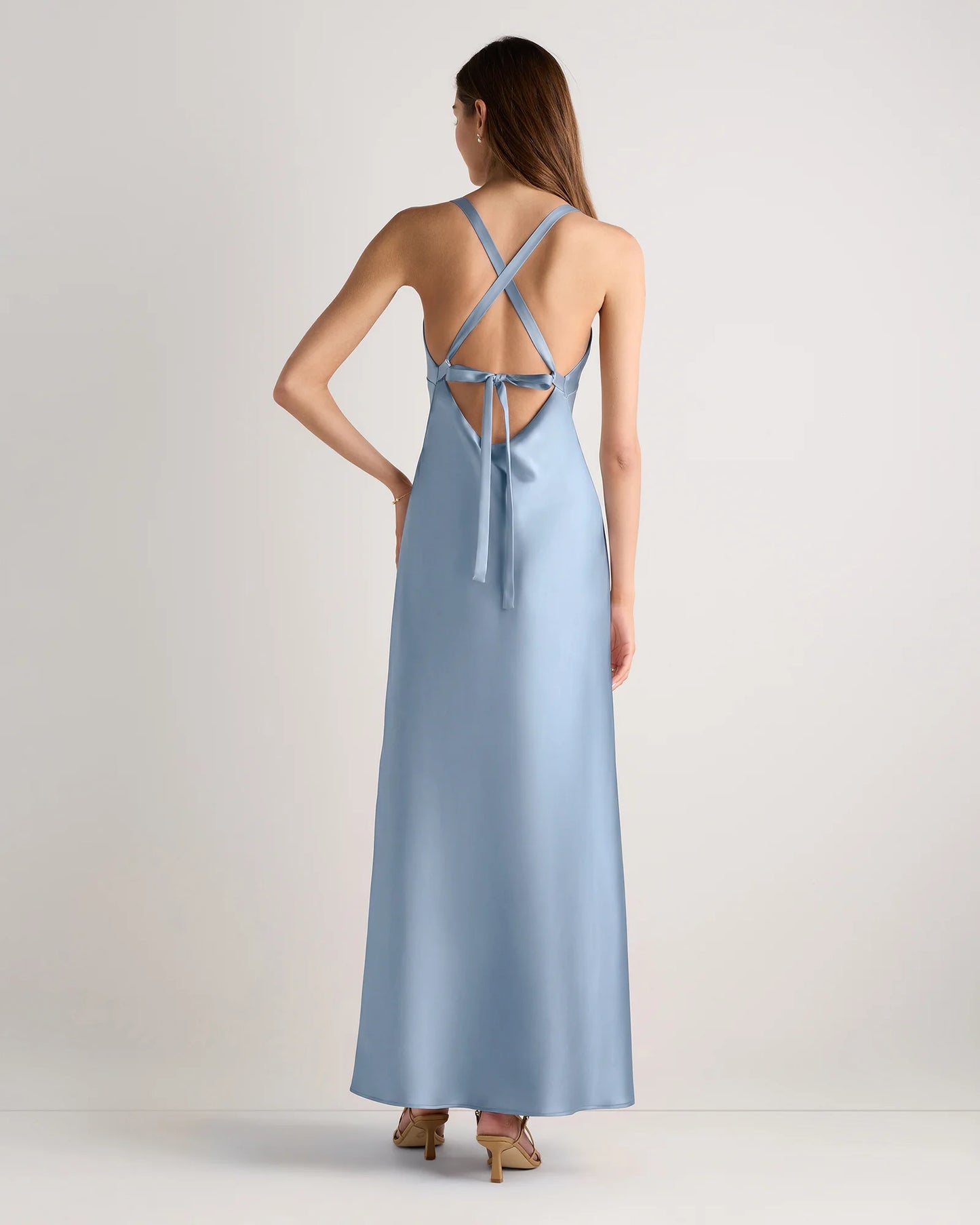 Bianca Stretch Satin Dress - 0 / Garden Sage Green