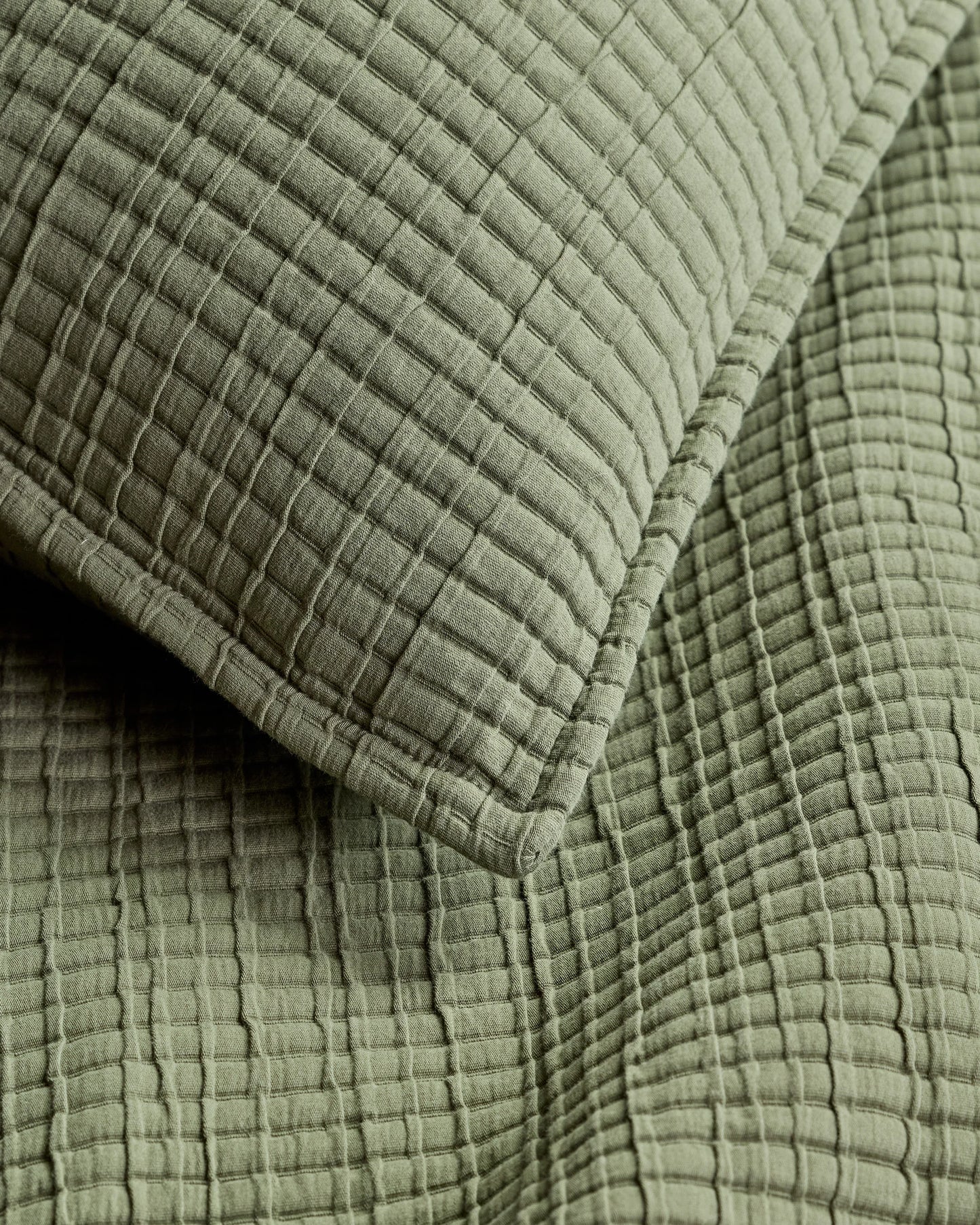 Organic Ribbed Cotton Coverlet Set - Twin / Toffee