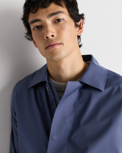 Weather Proof Long Rain Jacket - S / Storm Blue