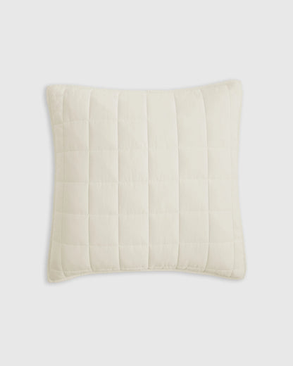 European Linen Box Quilted Euro Sham - Euro / Navy