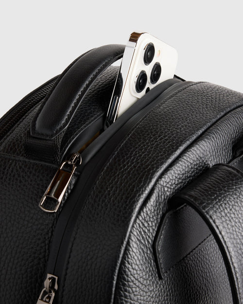 Excursion Italian Leather Laptop Backpack - One Size / Black