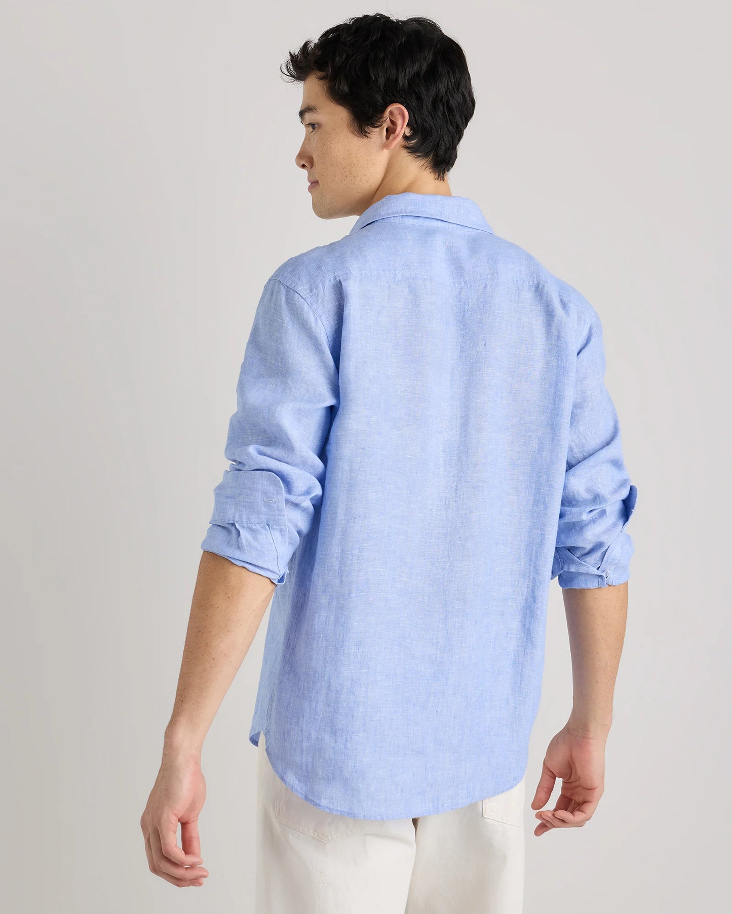 100% European Linen Relaxed Long Sleeve Shirt - XS / Flax