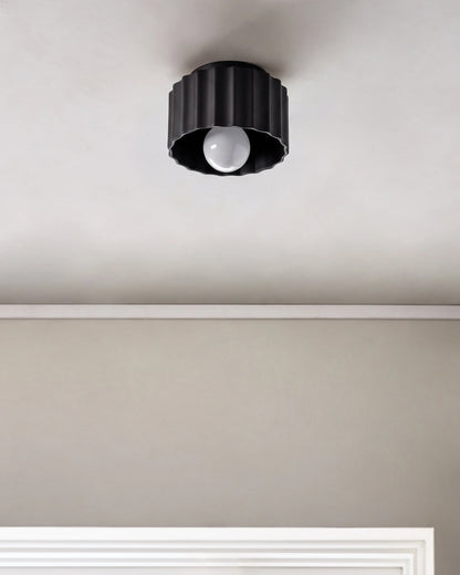 Scalloped Ceramic Flush Mount / Sconce - 8" / Natural