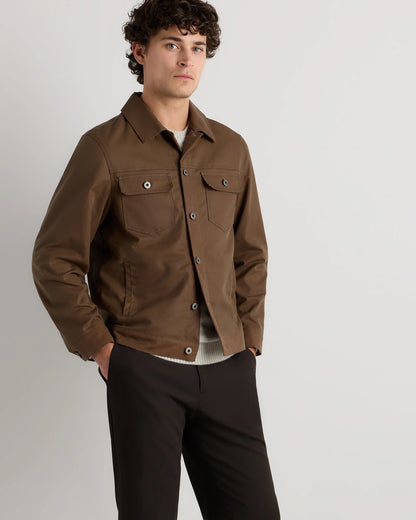Organic Waxed Canvas Trucker Jacket - S / Black
