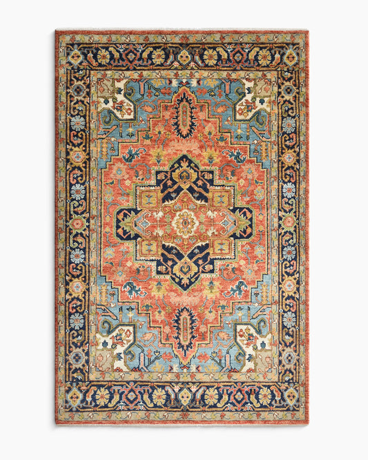 Sina Hand-Knotted Wool Rug - 5' x 8' / Red
