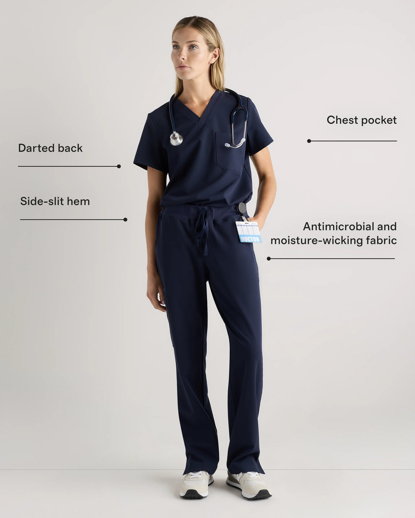 AeraFlex 1-Pocket Scrub Top - XS / Bold Black