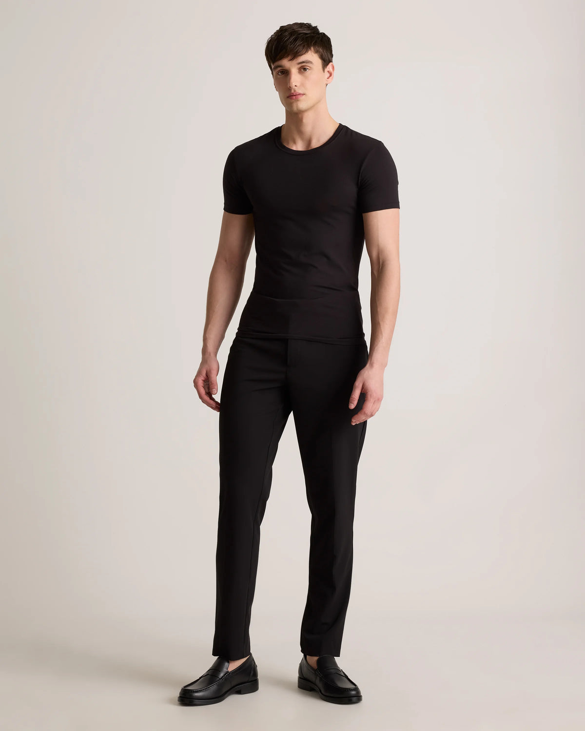 Soft Stretch Crewneck Undershirt (3-Pack) - S / Bold Black