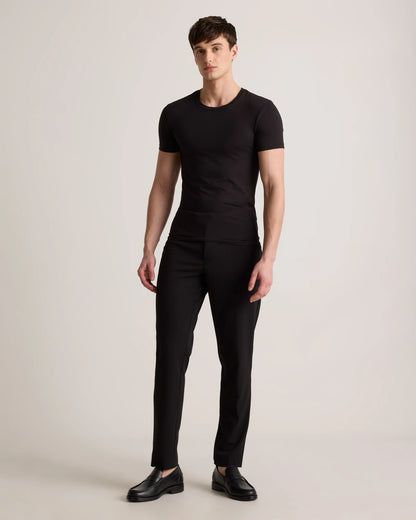 Soft Stretch Crewneck Undershirt (3-Pack) - S / Bold Black