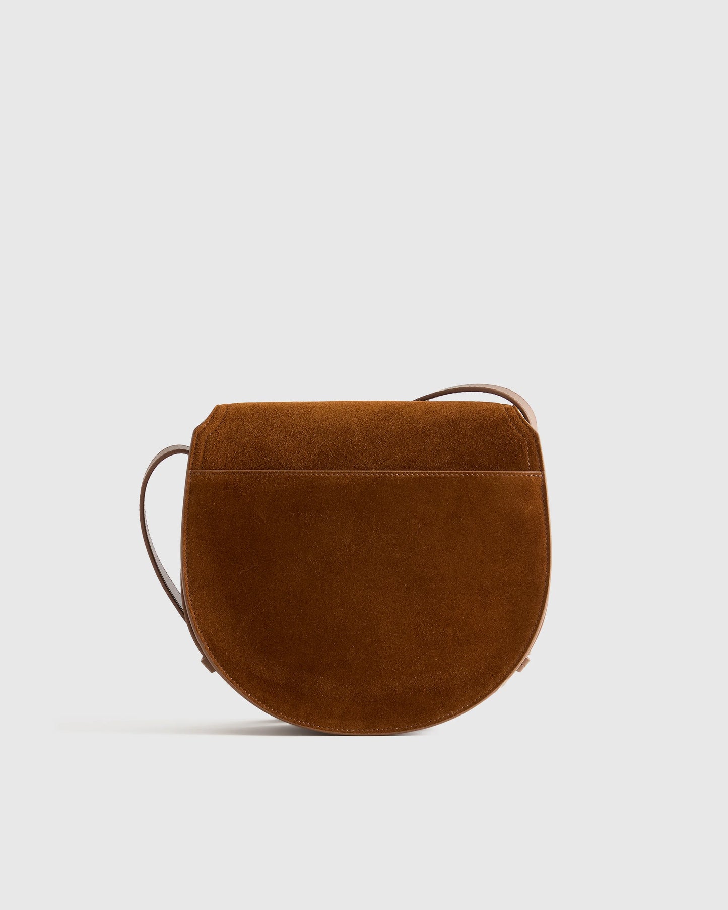 Italian Suede Saddle Bag - One Size / Pebble