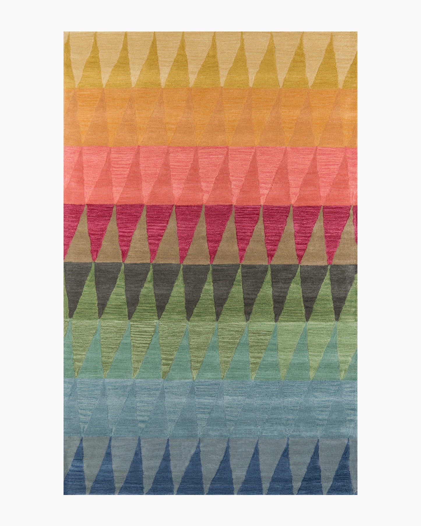 Rainbow Geo Hand-Tufted Rug - 3'6" x 5'6" / Red Multi