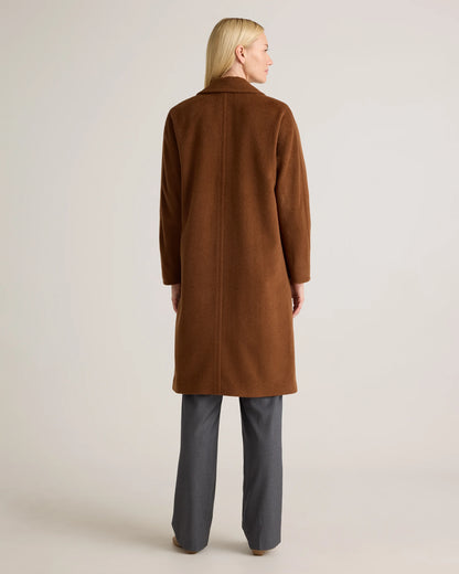 Camel Hair Double-Breasted Slouch Coat - XS / Vicuna