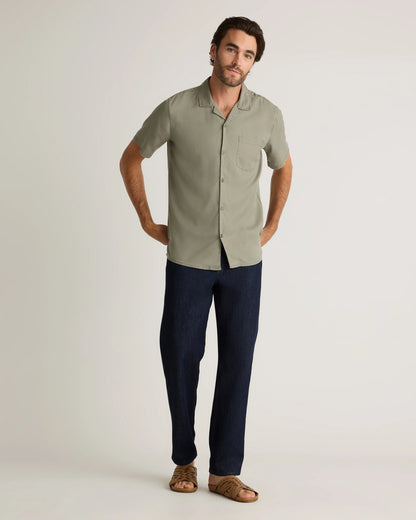 Vintage Wash Tencel Camp Shirt - S / Olive