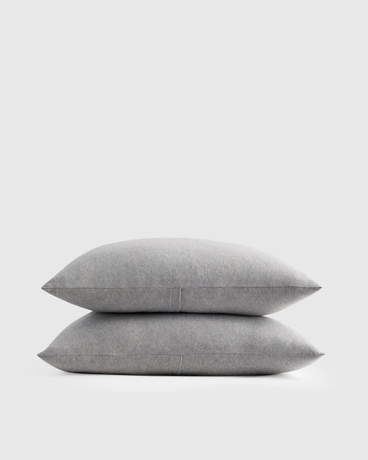 Organic Jersey Sham Set - Standard / Heather Grey