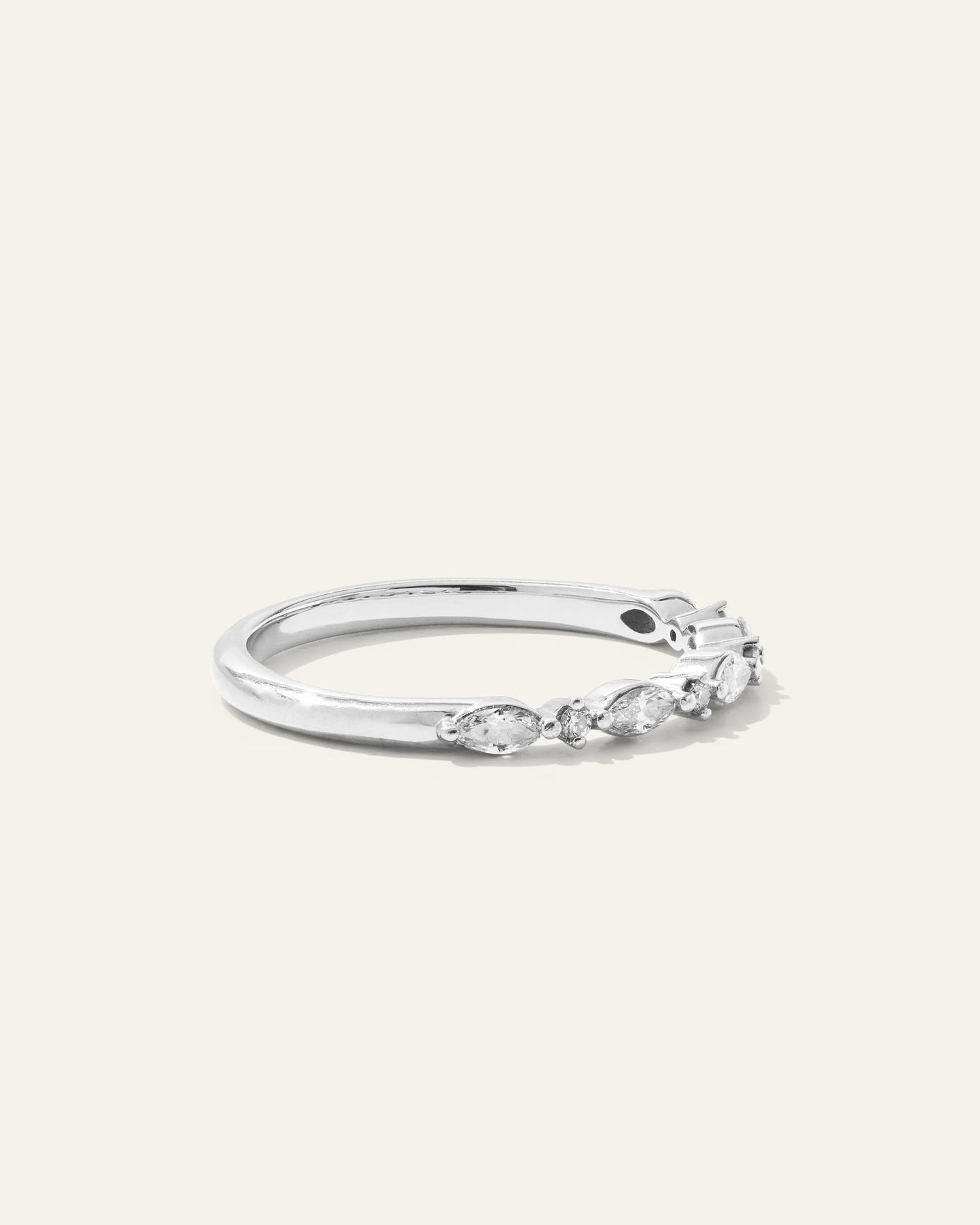 Diamond Alternating Marquise & Round Band - 4 / Yellow Gold