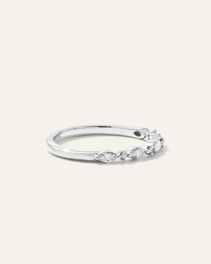 Diamond Alternating Marquise & Round Band - 4 / Yellow Gold