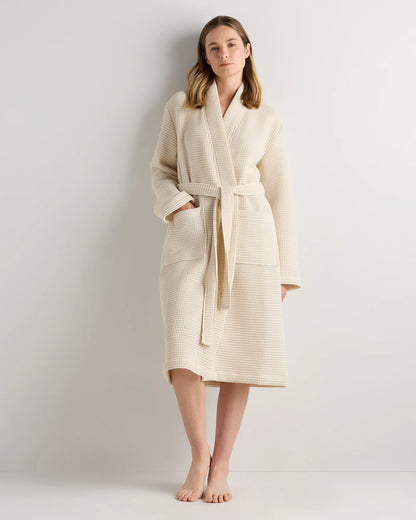 Organic Turkish Waffle Robe - XS / White