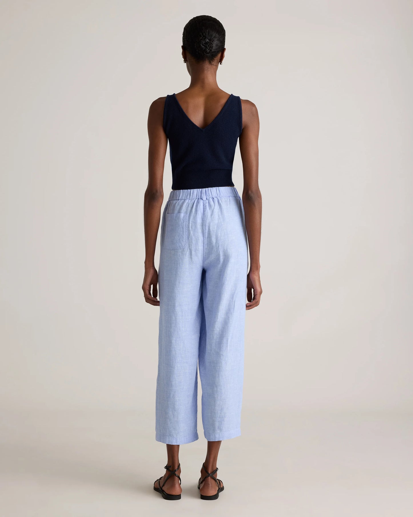 100% European Linen Pants - XS / White