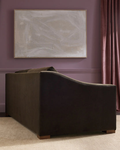 Hollis Slope Arm Sofa in Performance Velvet - 72" / Ivory