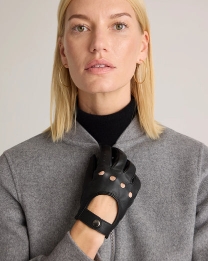 Italian Leather Driving Gloves - XS / Black