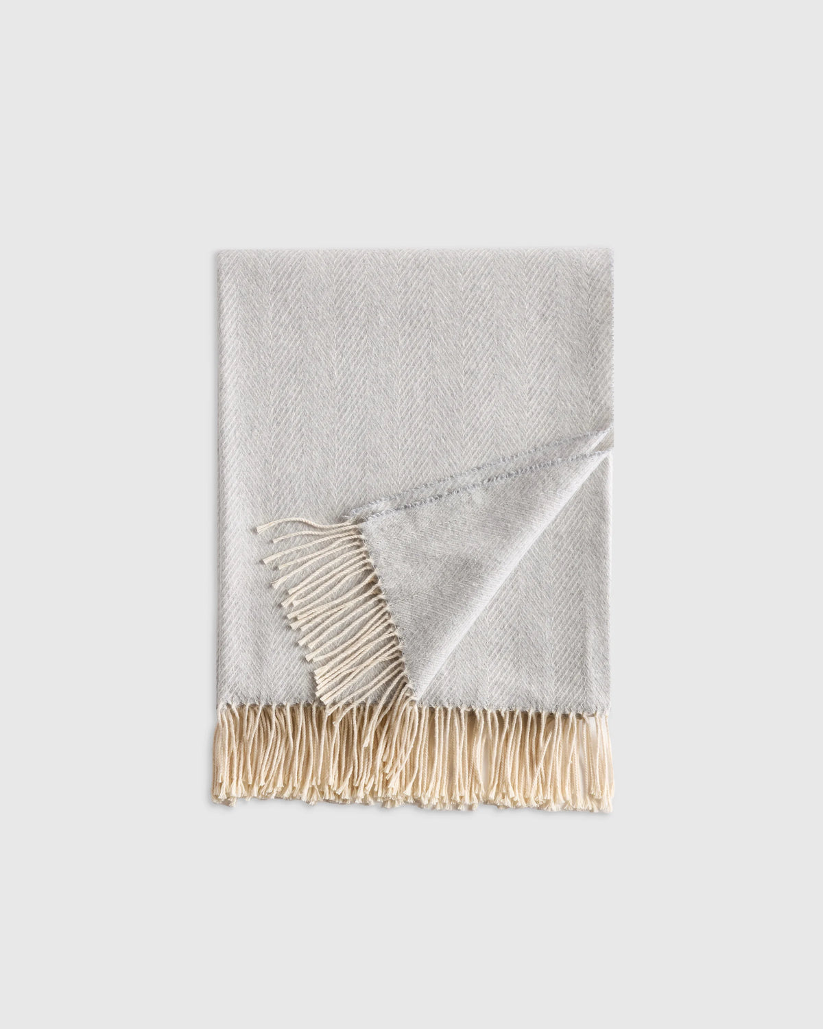 Lightweight Italian Cotton Herringbone Throw - One Size / Mushroom