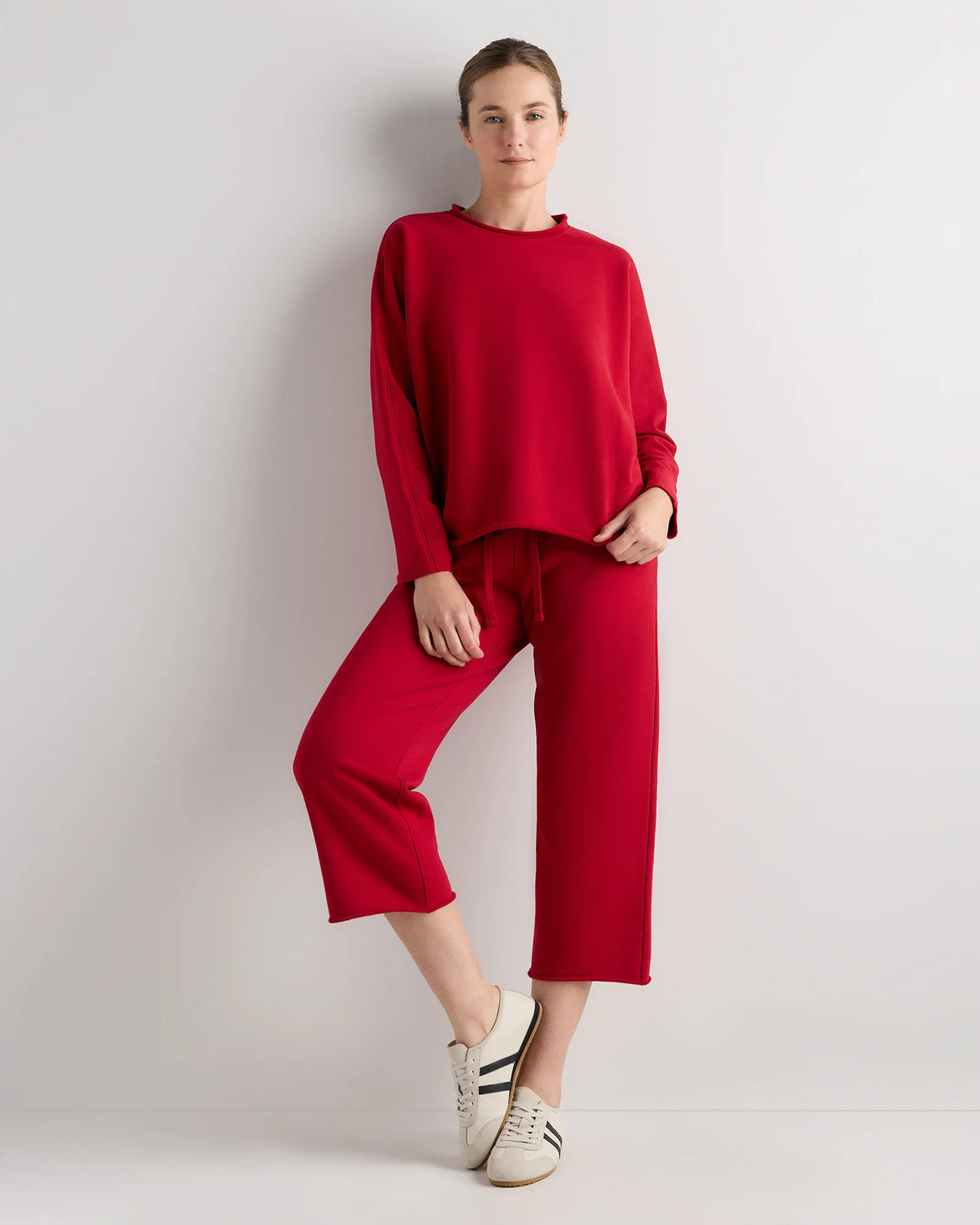 Organic French Terry Crew - XS / Ruby Red