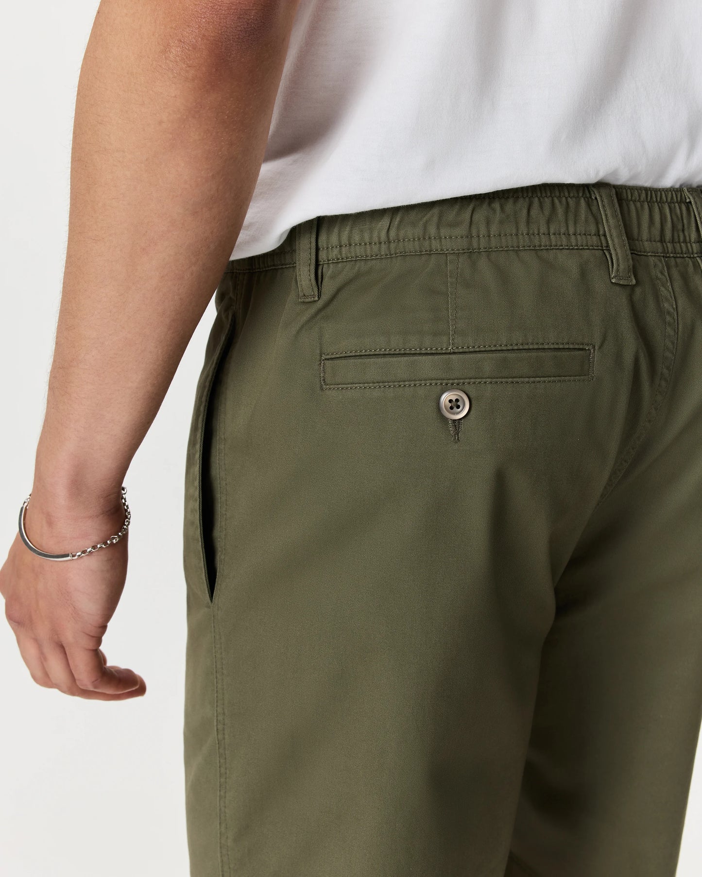 Organic Stretch Cotton Pull On Chino Shorts - 7" - XS / Sand Dune