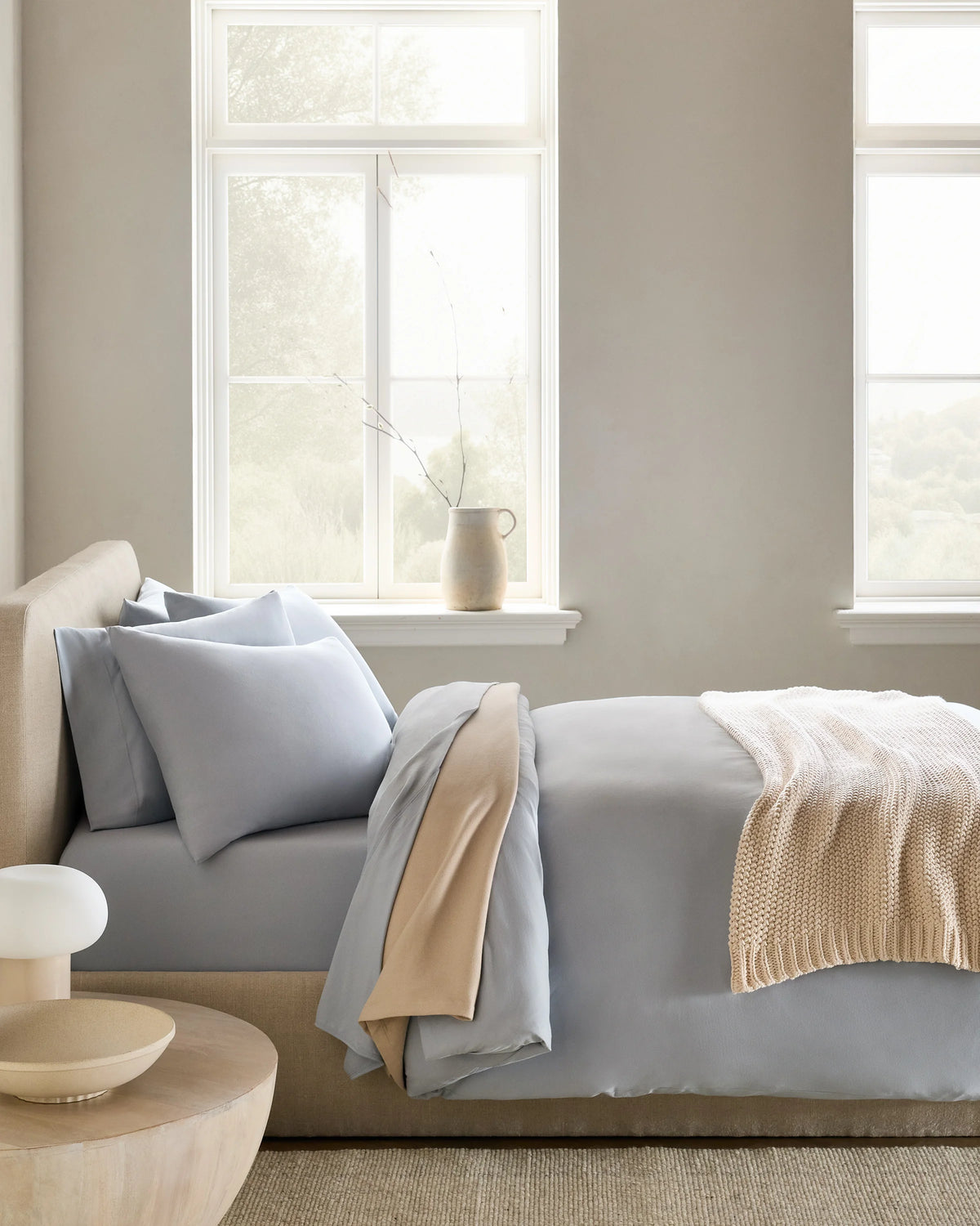 Organic Jersey Duvet Cover - Twin / Light Blue