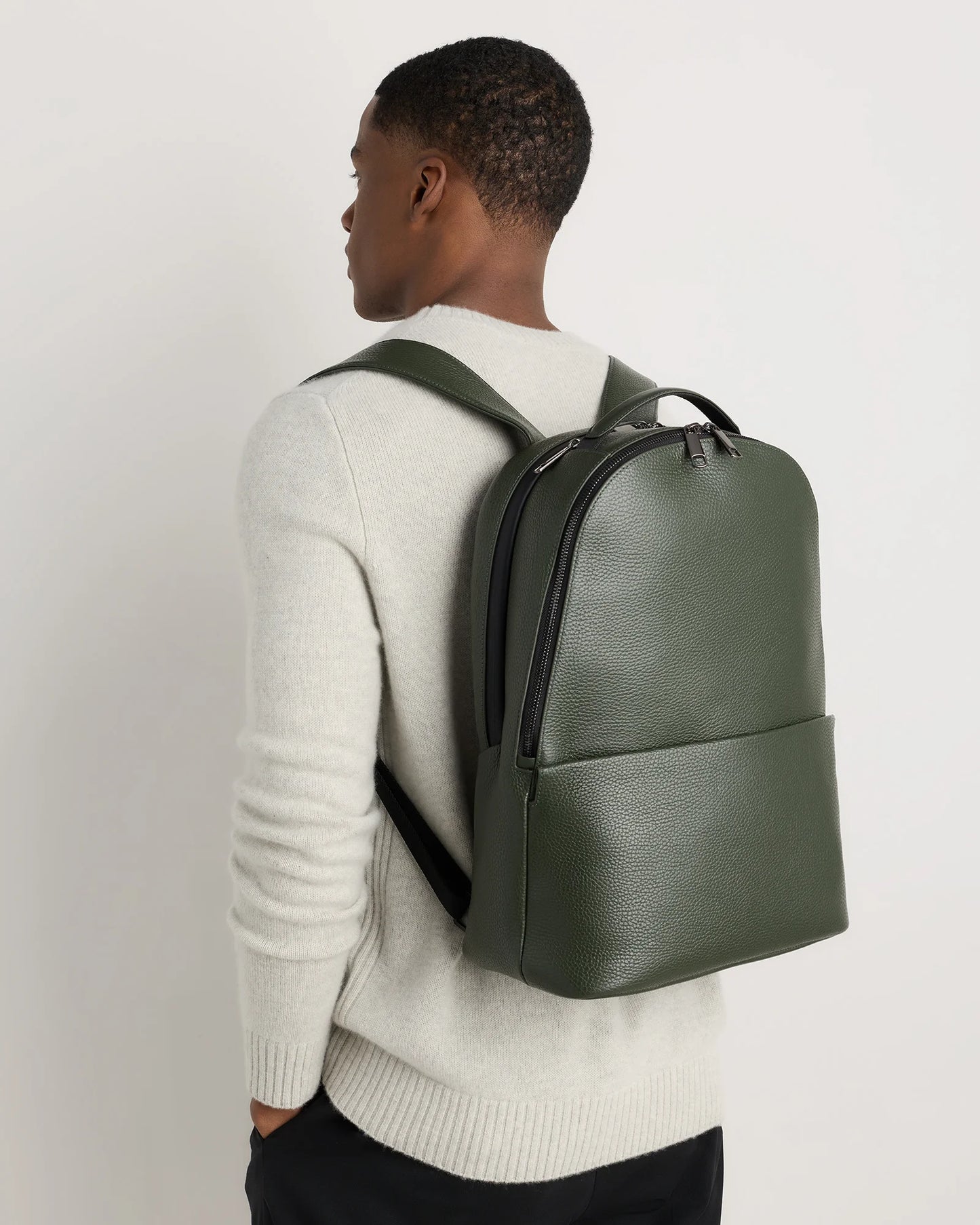 Excursion Italian Leather Laptop Backpack - One Size / Black