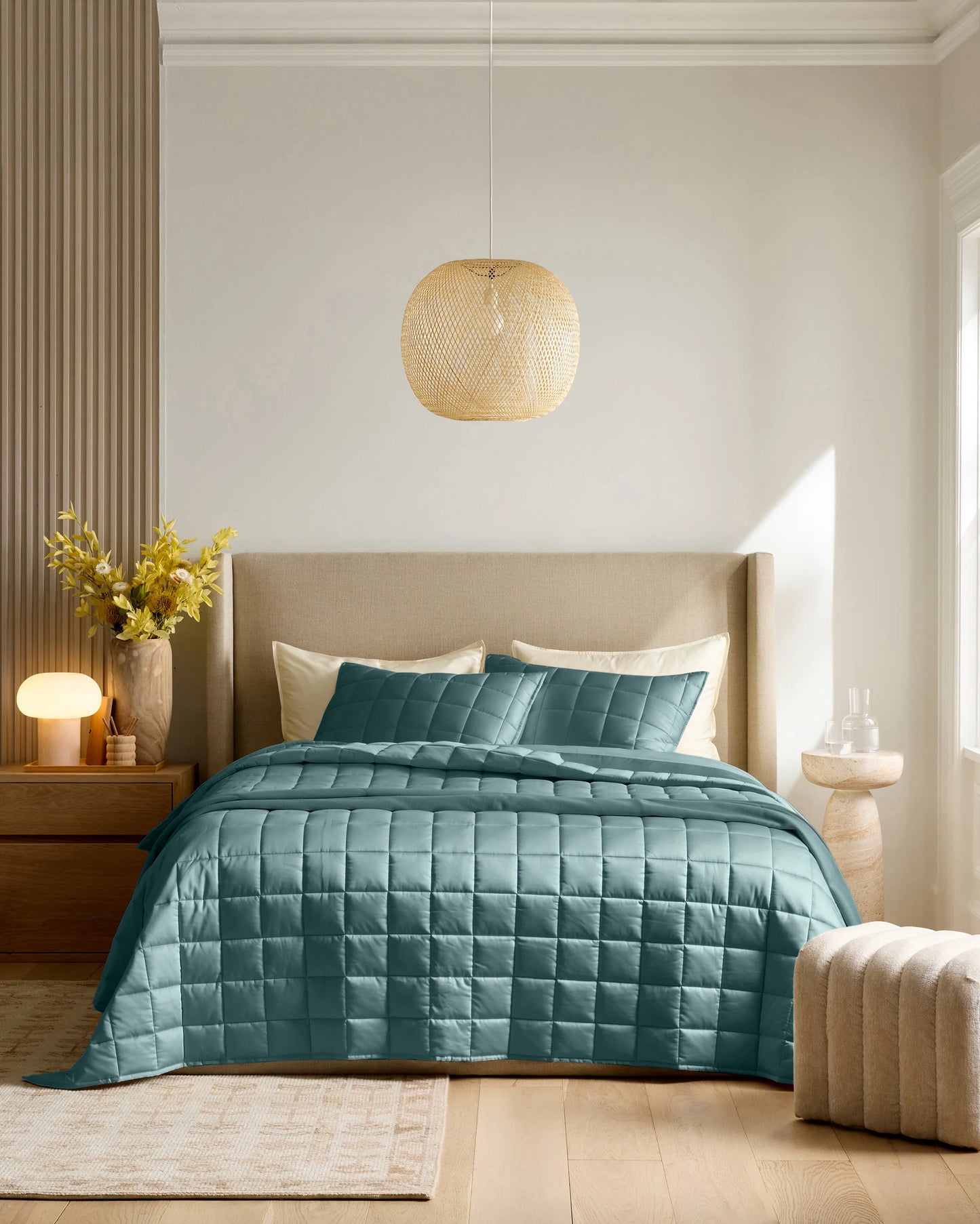 Bamboo Box Quilt Set - Twin / Sage