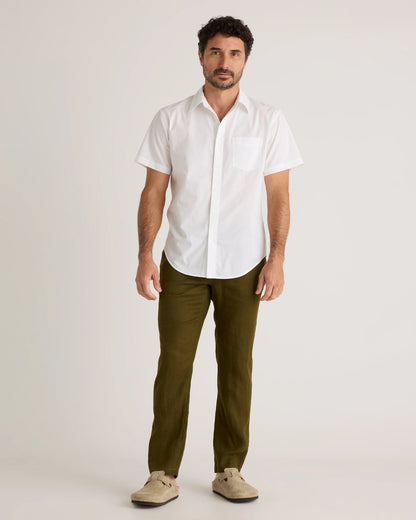 Organic Cotton Stretch Poplin Short Sleeve Shirt - S / Light Blue