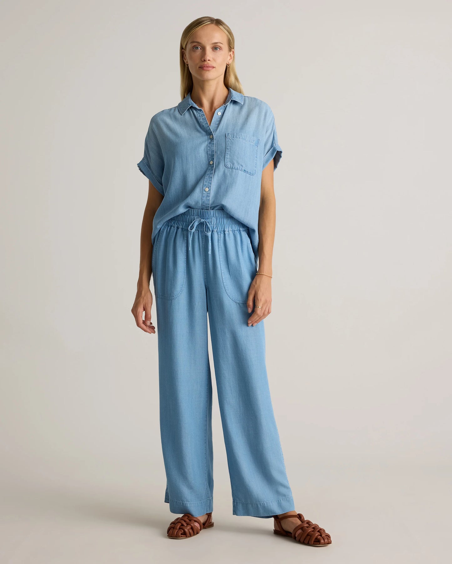Pull-On Tencel Chambray Pants - XS / Medium Indigo
