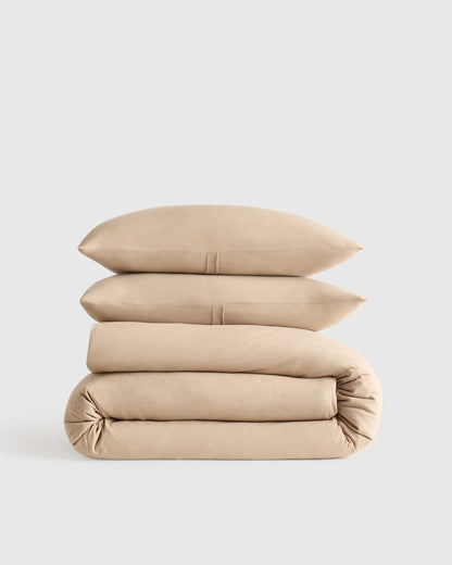 Organic Jersey Duvet Cover Set - Twin / Light Blue