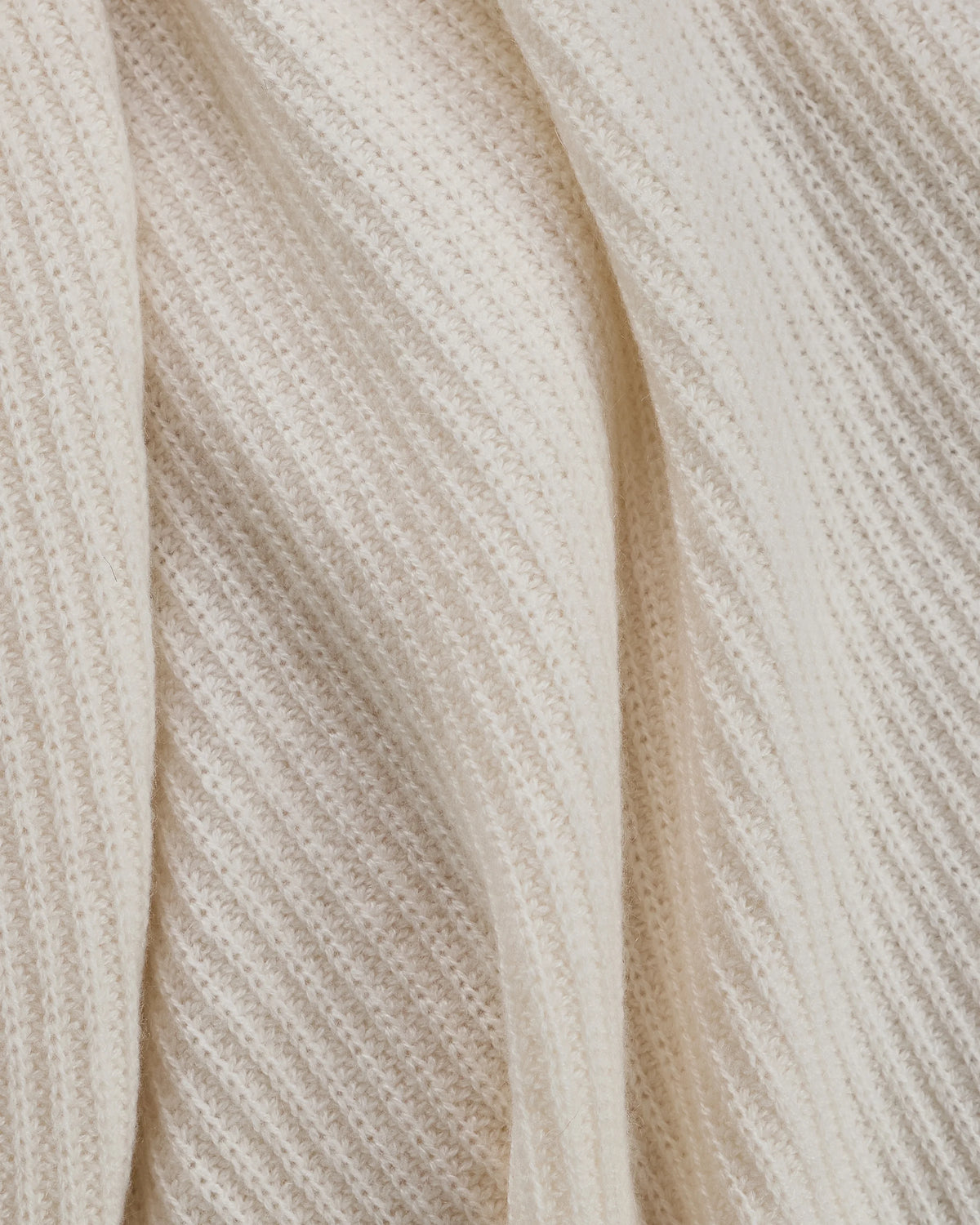 Ribbed Knit Cashmere Throw - 50x70 / Oatmeal