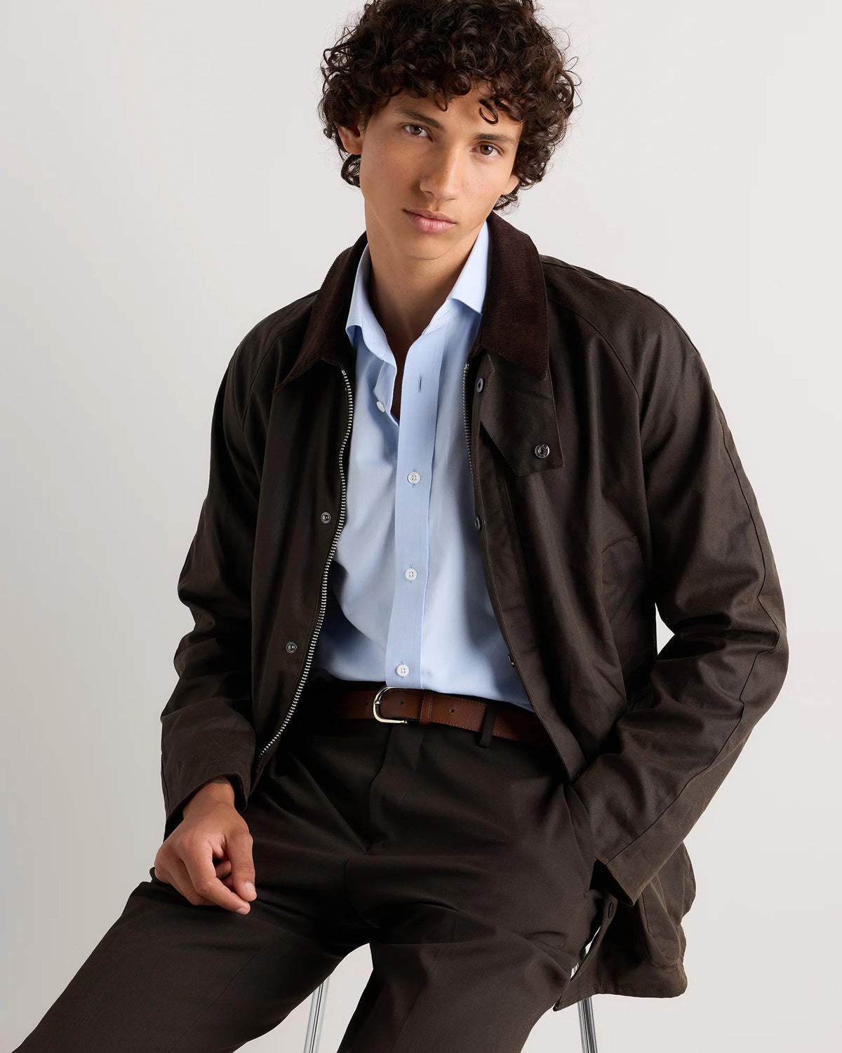 Organic Cotton Cashmere Dress Shirt - XS / Pale Blue