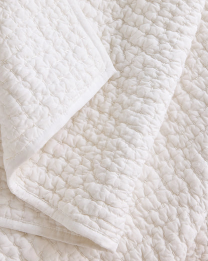 Organic Cotton Hand Stitched Quilt Set - Twin / Stone