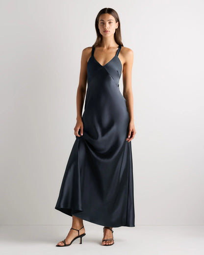 Bianca Stretch Satin Dress - 0 / Garden Sage Green