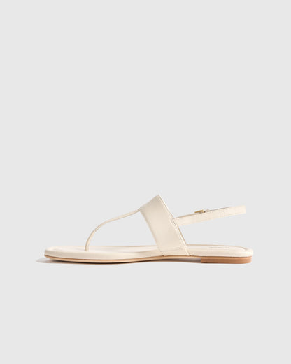 Italian Leather T-Strap Sandal - 5 / Black
