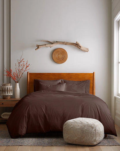 Organic Brushed Cotton Duvet Cover - Twin / Toffee