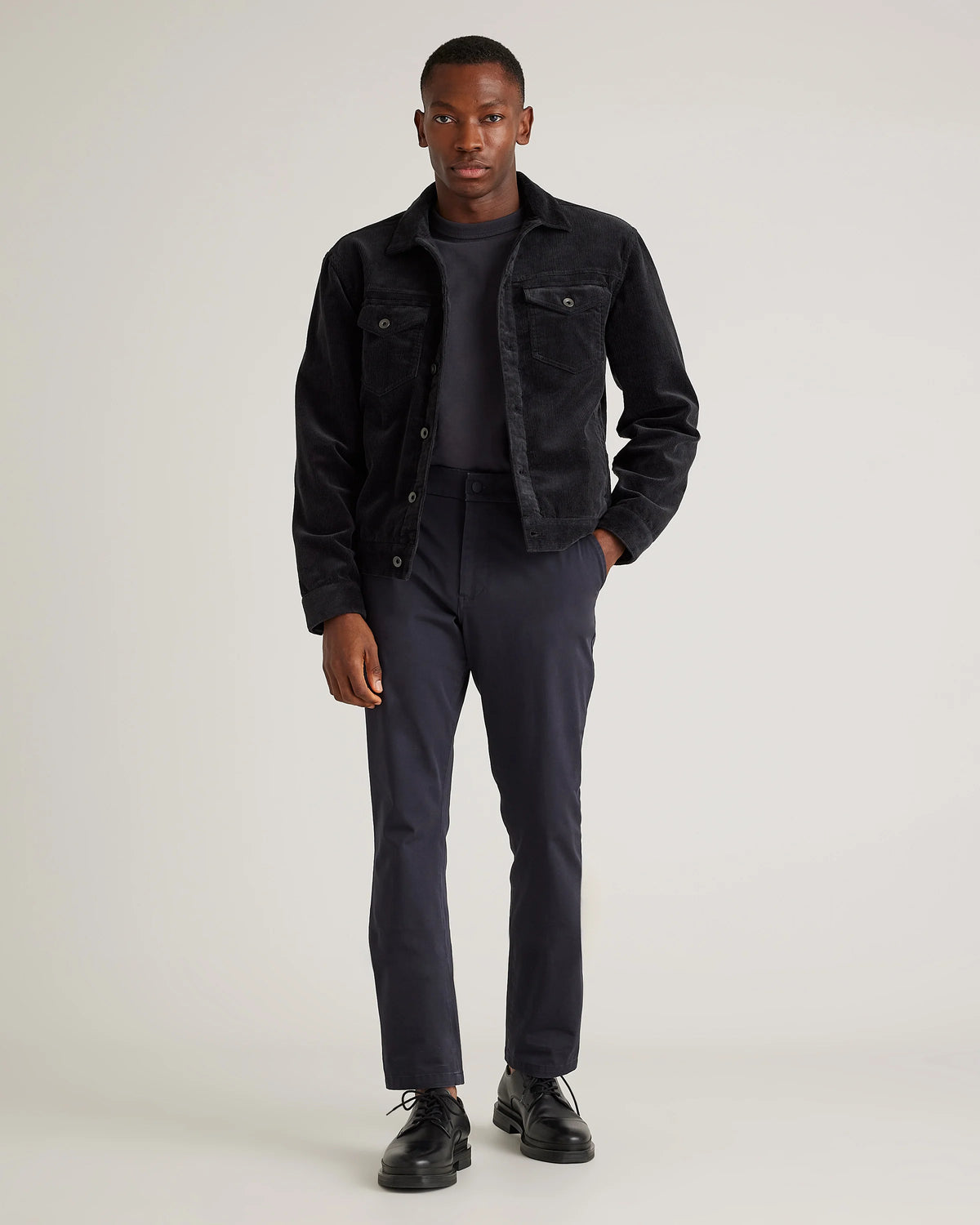 Organic Stretch Corduroy Trucker Jacket - S / Seaweed