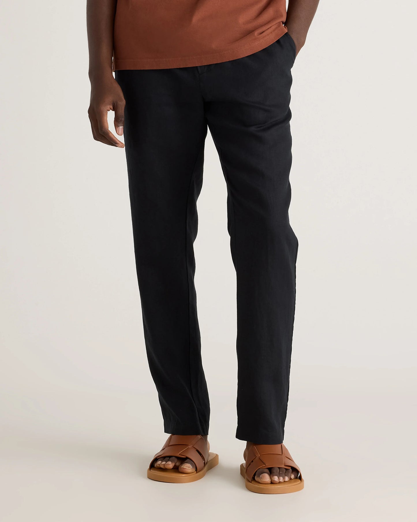 100% European Linen Pants - S / Bayberry Olive