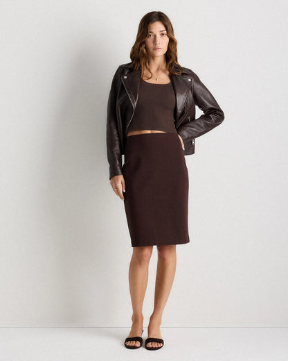 Ultra-Stretch Ponte Pencil Skirt - XS / Charcoal