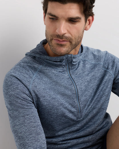 Mesh Performance Training Quarter Zip Hoodie - S / Heather Grey