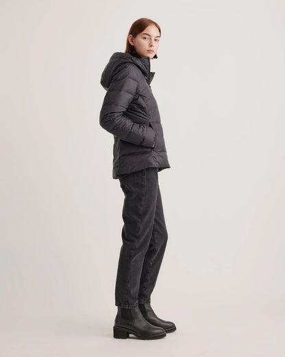 Lightweight Down Packable Puffer Hooded Jacket - XS / Navy