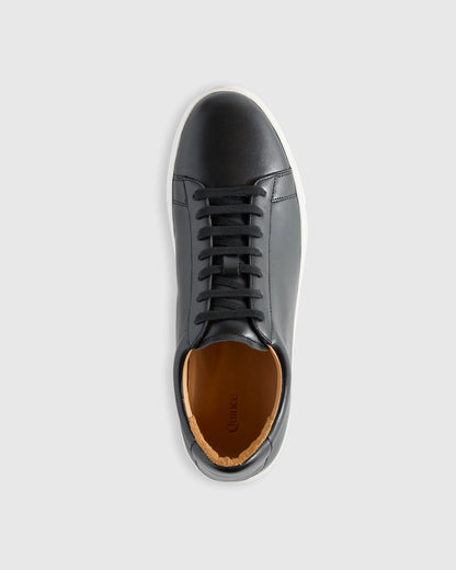 Italian Leather Everyday Sneaker - 7 / Black/Black