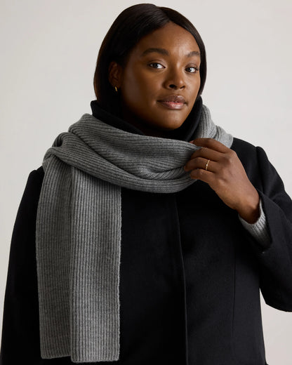 Merino Wool Fisherman Scarf - One Size / Heather Grey