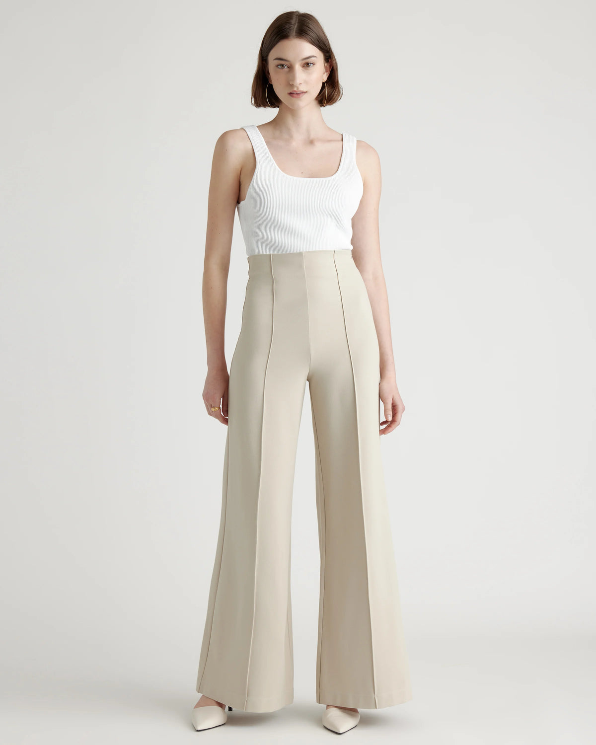 Ultra-Stretch Ponte Super Wide Leg Pants - XS / Black